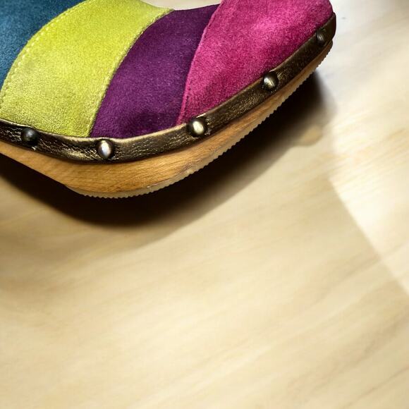 Y2K Coach P614 Katy Suede Striped Mule Size 8B - Picture 11 of 12